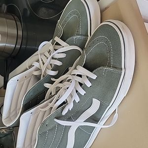 Vans high tops. Olive(ish) Green suede. Men's 8.5/ Women's 10. Great condition